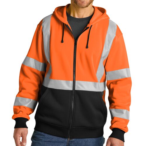 A107 Class 3 Heavy Duty Fleece Full Zip Hoodie Thumbnail