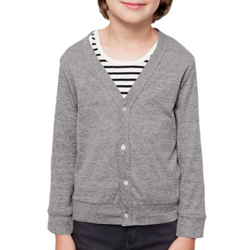 BR100 Toddler Tri-Blend Rib Cardigan Thumbnail